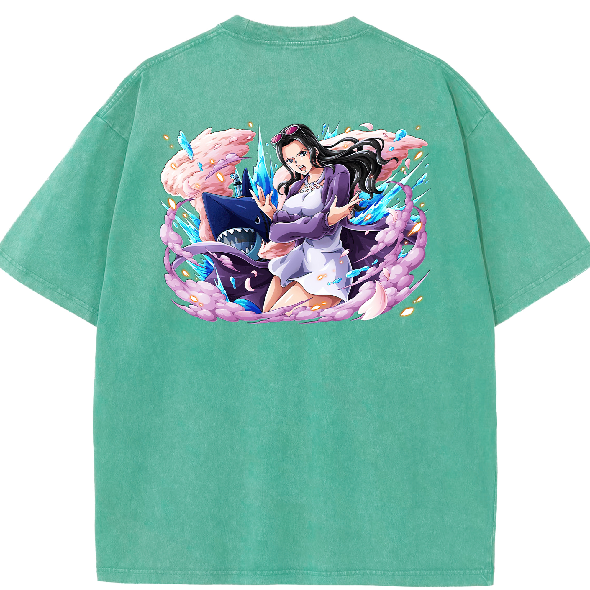 ワンピース ニコ・ロビン ONE PIECE Nico Robin 綿100% ヴィンテージ風 半袖Tシャツ（背面プリント）